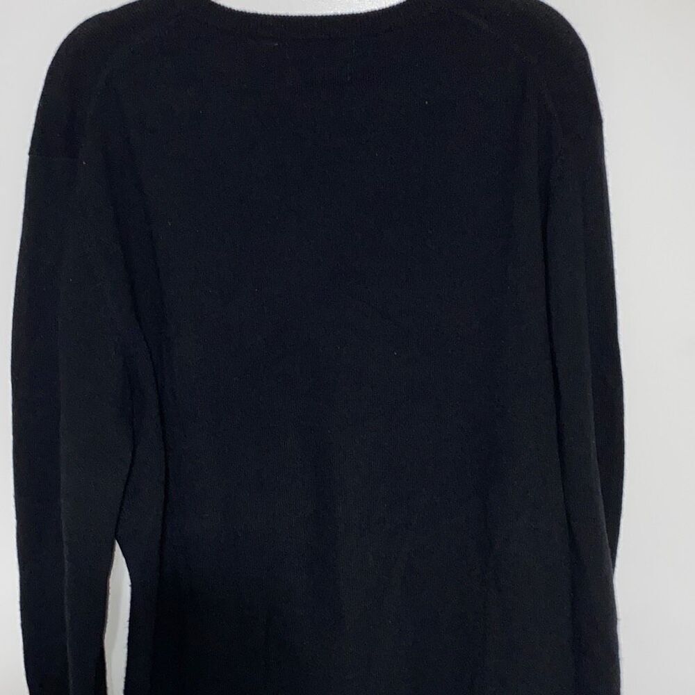W.H‎ Belk Men's Fine 2 Ply Cashmere Black Long Sleeve Sweater Size Large